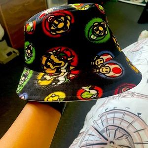 Mario bros bucket hat, fits small children between 3-5